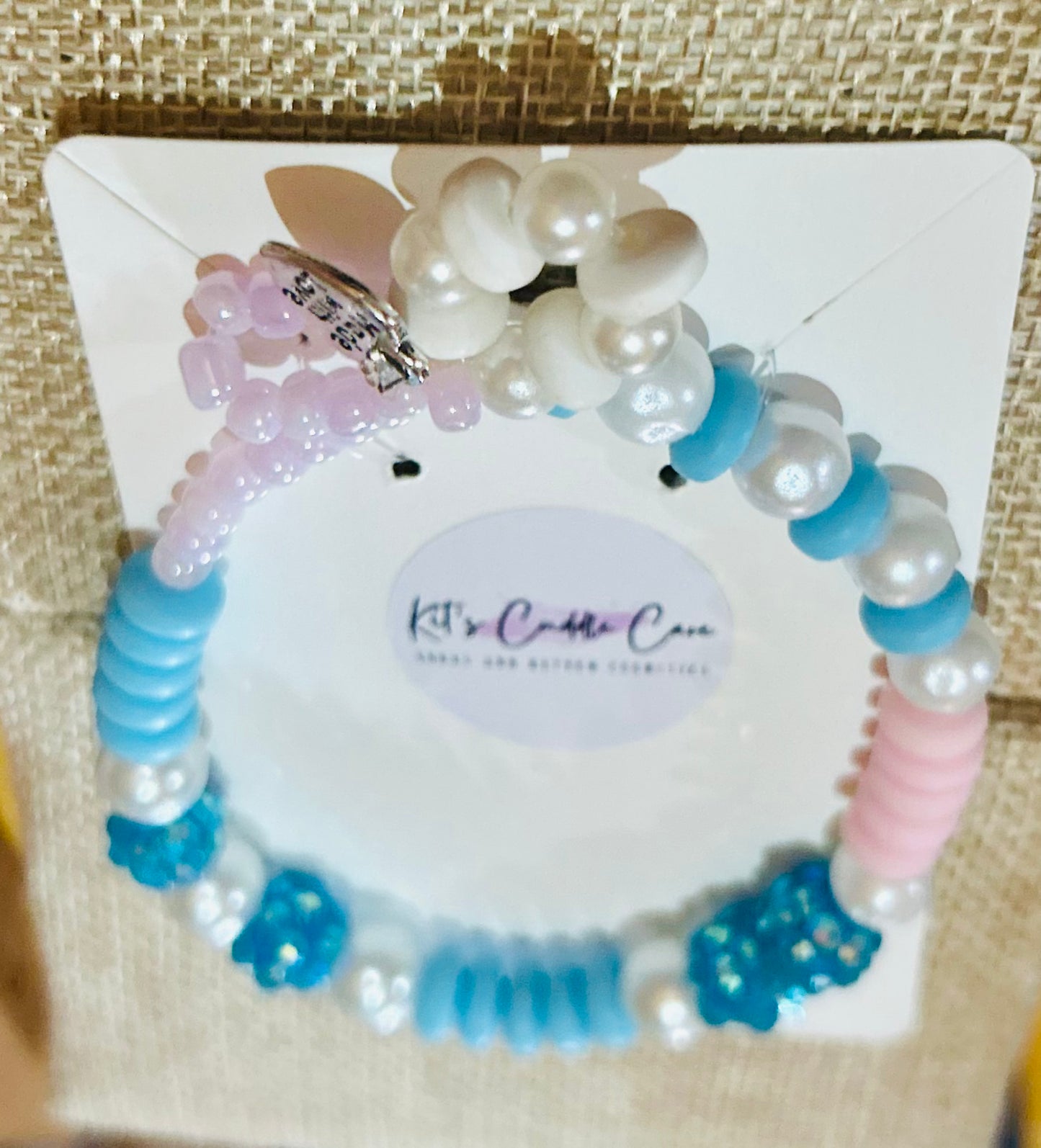 Pink Blue Stretchy Bracelet