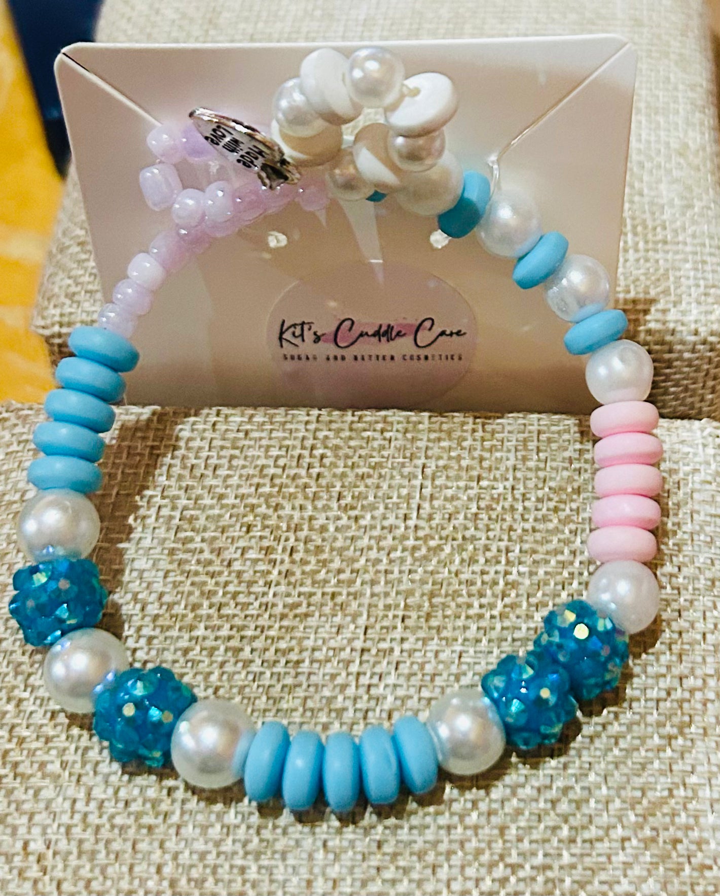 Pink Blue Stretchy Bracelet
